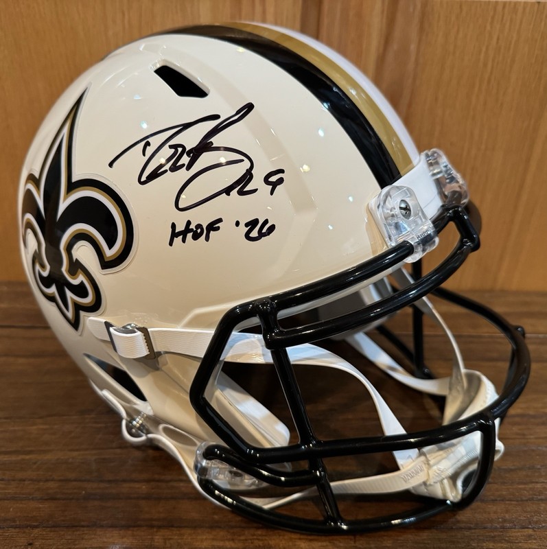 Drew Brees Autographed New Orleans Saints Retro Full Size Helmet HOF 26 Beckett gallery
