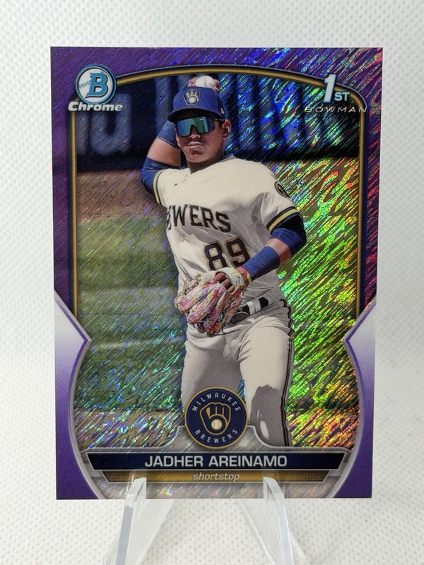 Jadher Areinamo – 2023 Bowman Chrome #BCP-206 Purple Shimmer /250 1st Bowman
