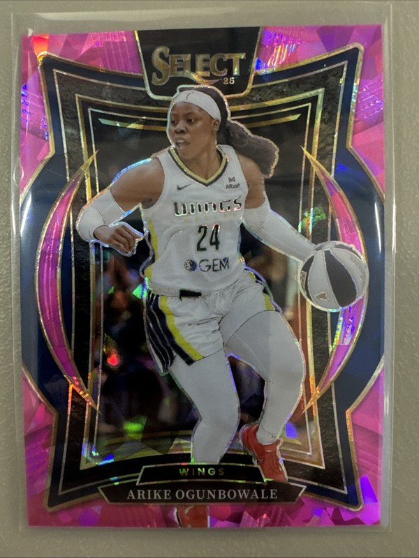 2025 Panini Select WNBA ARIKE OGUNBOWALE #4 Concourse PINK ICE PRIZM WINGS