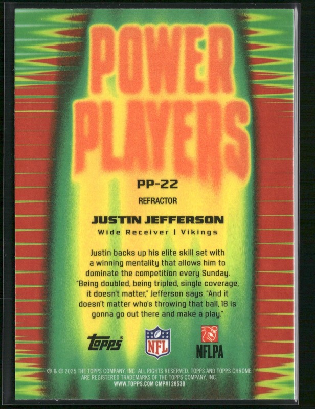 2025 Topps Chrome #PP-22 Justin Jefferson Power Players gallery