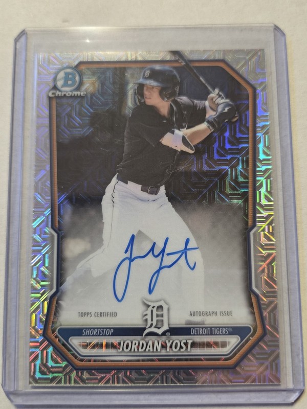 2026 Bowman Chrome Mojo Refractor Auto #BMA-JY Jordan Yost Detroit Tigers🔥⚾️