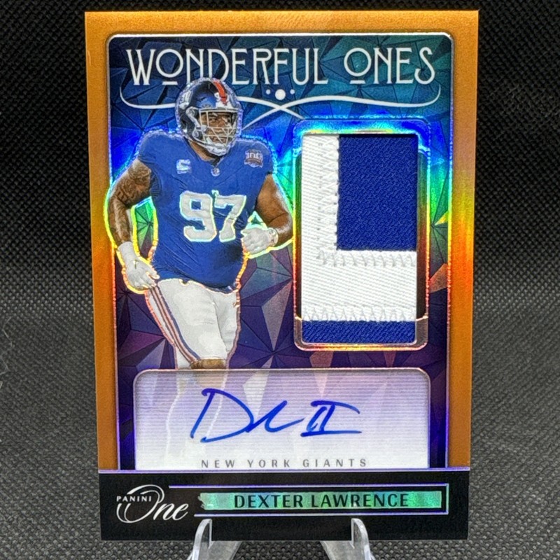 DEXTER LAWRENCE 2024 PANINI ONE WONDERFUL ONES PATCH BRONZE AUTO /20 Q1940