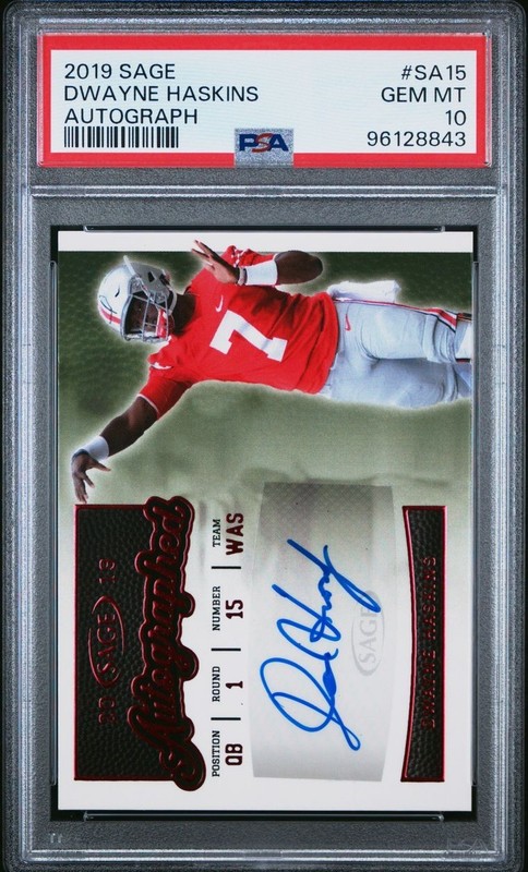 2019 SAGE DWAYNE HASKINS AUTOGRAPH PSA 10 GEM MT OHIO STATE