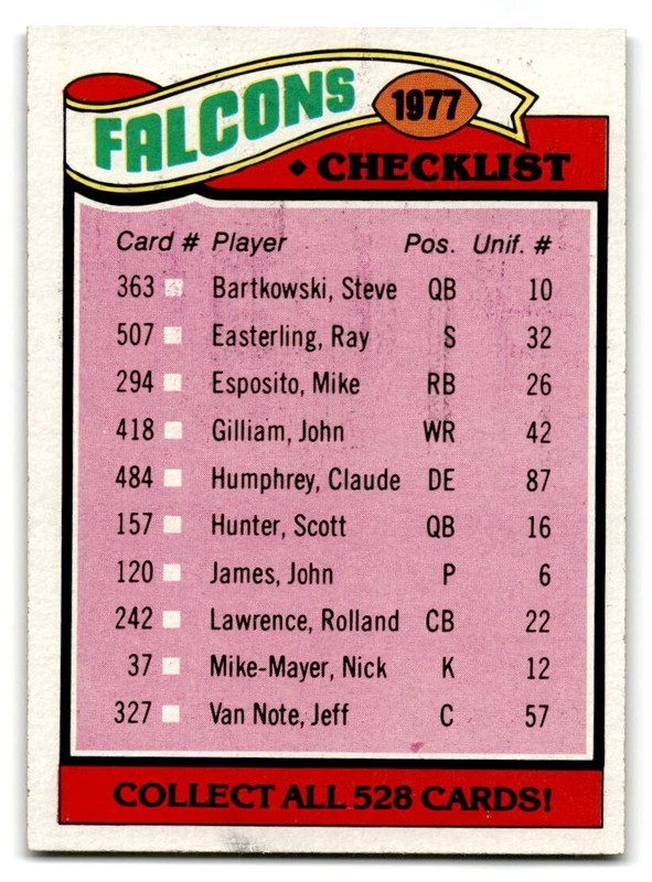 1977 Topps Football #201-400 EX/MT to NM You Choose Complete Your Set