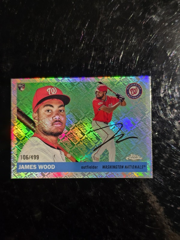 James Wood 2025 Topps Chrome Platinum Topps Logo Refractor/499 RC #367