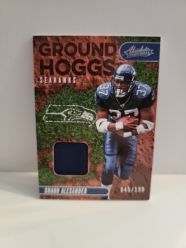 Shaun Alexander 2023 Panini Absolute Ground Hoggs Materials #GH-24 /199