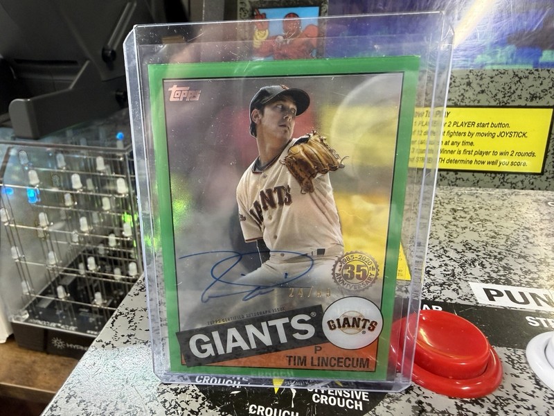 2020 Topps Clearly Authentic Tim Lincecum #TBA-TLI Autograph Auto Green /99