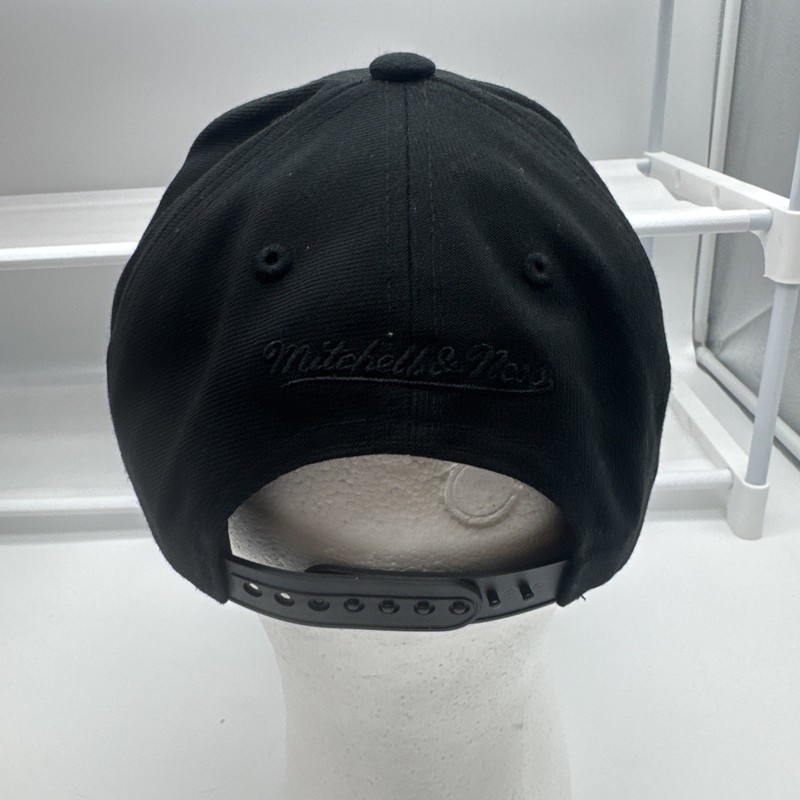 Texas Rangers Hat Cap Black On Black Adjustable MLB Snapback Mitchell & Ness gallery