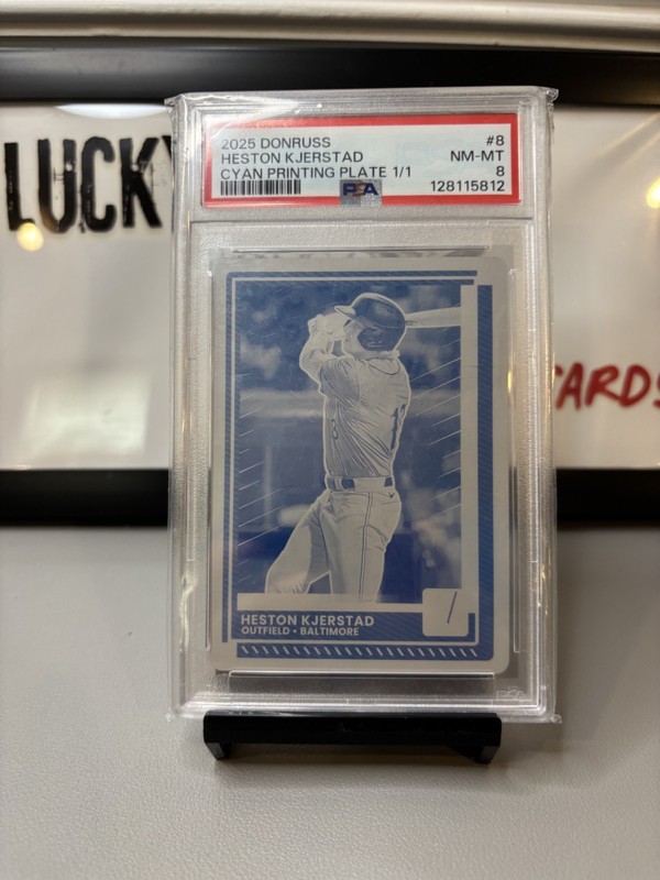 heston kjerstad 2025 donruss 1/1 cyan printing plate psa 8 #8