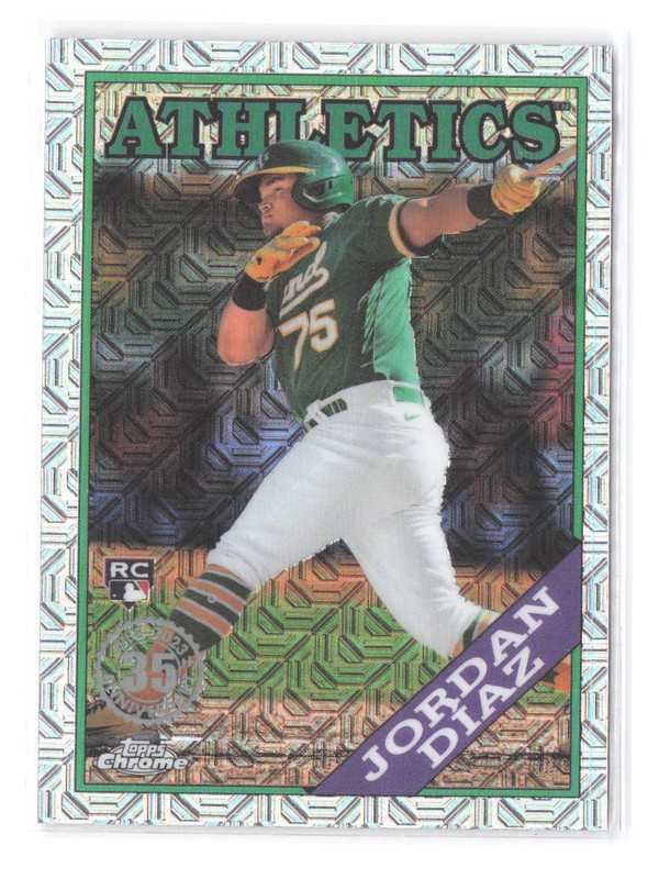 2023 Topps Jordan Díaz Silver Pack Chrome 1988 RC Rookie 2T88C-37 Athletics