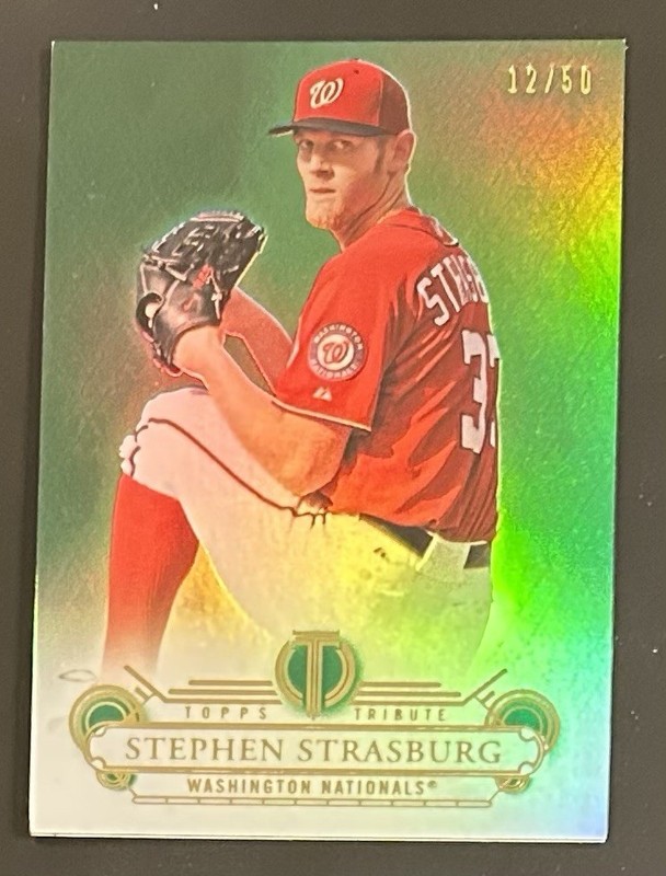 2014 Topps Tribute Green /50 Stephen Strasburg #61 Washington Nationals