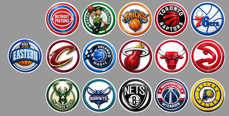 Handcrafted Basketball Team Magnets 0.9" FULL SET/ALL 30 TEAMS.For Fan Standings gallery