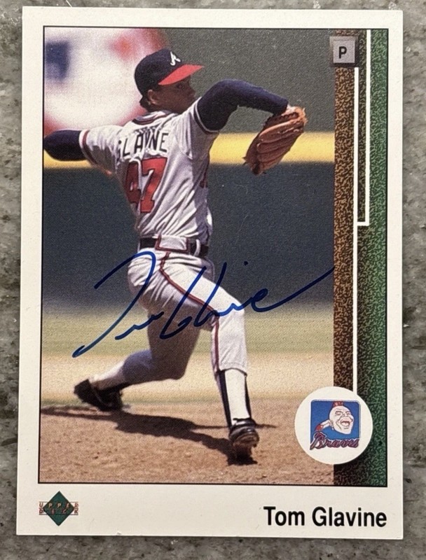 1989 Upper Deck Tom Glavine #360 In-Person Signed Auto IP Atlanta Braves HOF