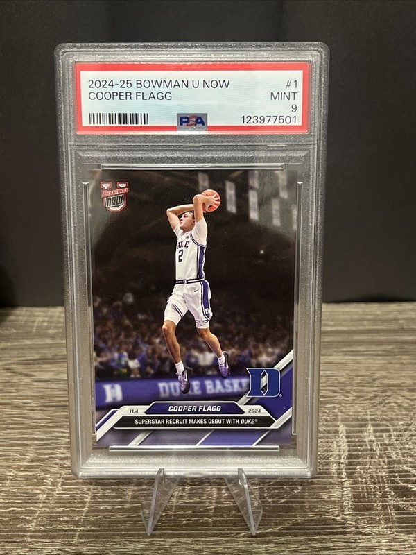 2024 BOWMAN U NOW #1 COOPER FLAGG PSA 9 Duke/Mavericks