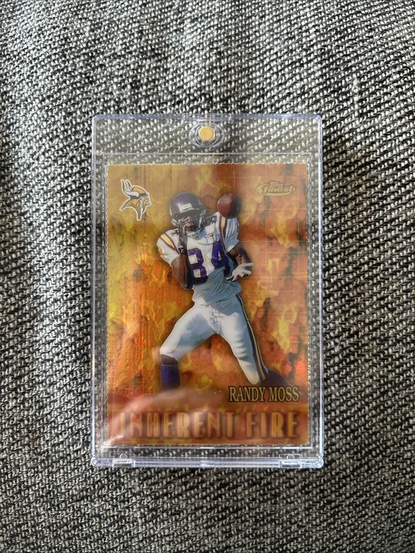 2000 Topps Finest Inherent Fire Gold Refractor #166 Randy Moss /100