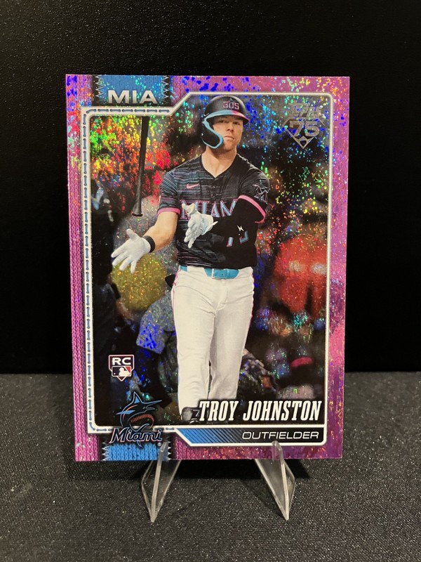 2026 Topps #317 Troy Johnston Pink Holo Foil (RC) Marlins
