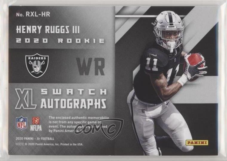 2020 Panini XR Rookie XL Swatch 3/75 Henry Ruggs III #RXL-HR Auto RC 0u1 gallery