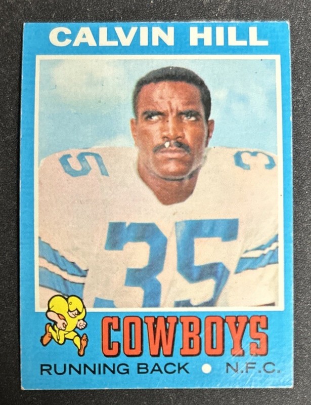 1971 Topps Calvin Hill Football Card 217 Cowboys RB Poor Scratched Paper Loss OC