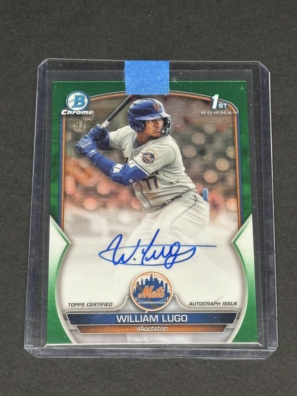 2023 Bowman William Lugo Chrome Auto TRUE Green Refractor /99 1st Prospect🔥✅
