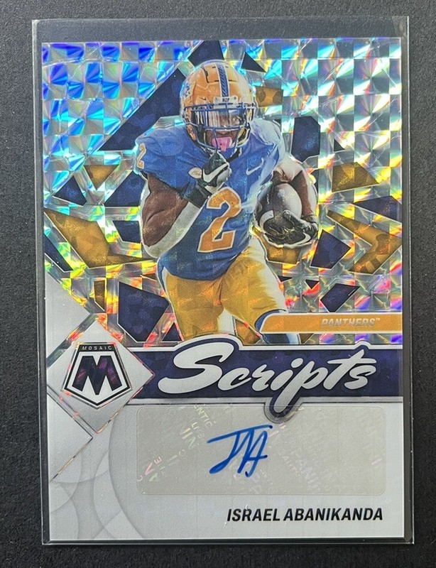 2023 Mosaic Draft Picks Israel Abanikanda Mosaic Scripts Rookie Auto RC #SM-IAB
