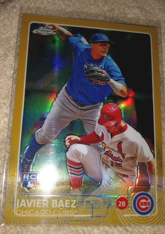 2015 Topps Gold Chrome #89 Javier Baez Rookie Very Low #/50 NM Or Better
