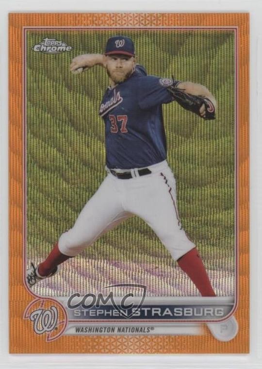 2022 Topps Chrome Orange Wave Refractor 12/25 Stephen Strasburg #184 19wd