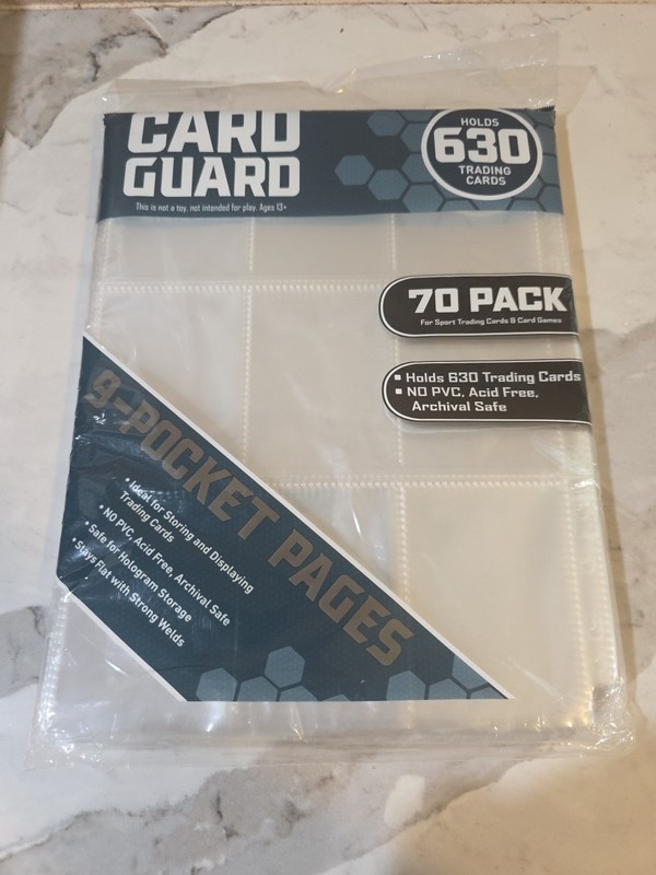 Crystal Clear 9-Pocket Card Pages, 70 Count – No PVC- Acid-Free -Holds 630 Cards