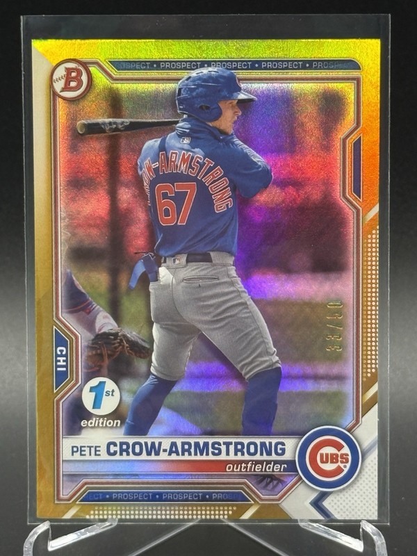 2021 Bowman Draft 1st Edition PETE CROW-ARMSTRONG Gold Foil /50
