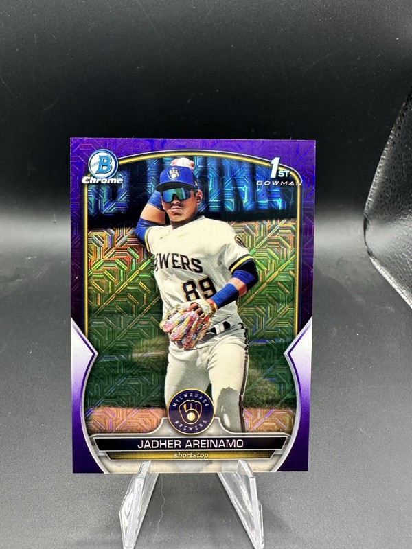 2023 Bowman Chrome M/B Mojo 1st Jadher Areinamo #BCP-206 Purple Refractor /299