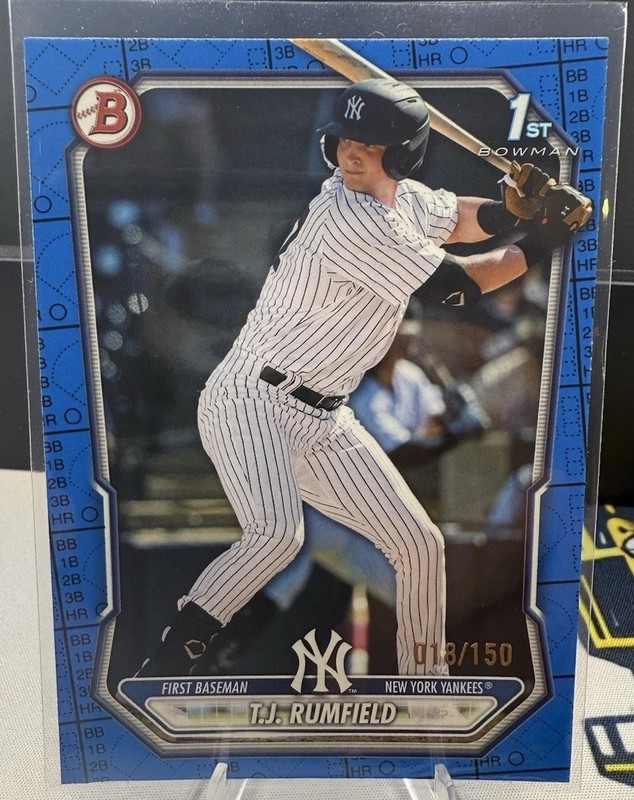 2026 Bowman T.J. Rumfield #BP-134 1st Blue Pattern Bowman /150 Yankees