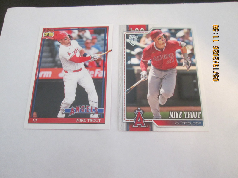 MIKE TROUT 2026 TOPPS 75 CELEBRATION 75TH ANNIVERSARY & BASE CARDS #T91-1, #350