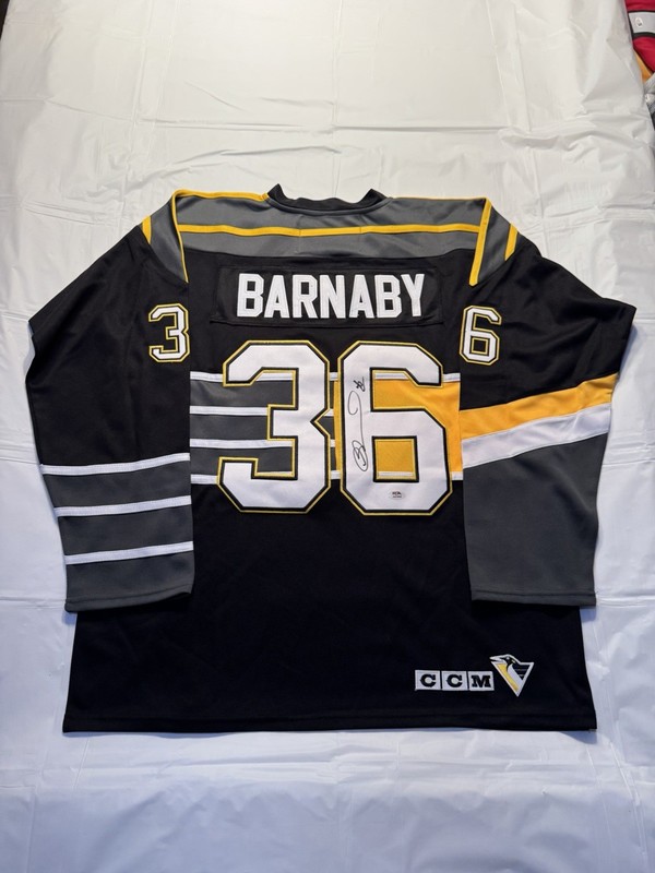 MATTHEW BARNABY SIGNED AUTOGRAPH PITTSBURGH PENGUINS JERSEY PSA/DNA COA RARE