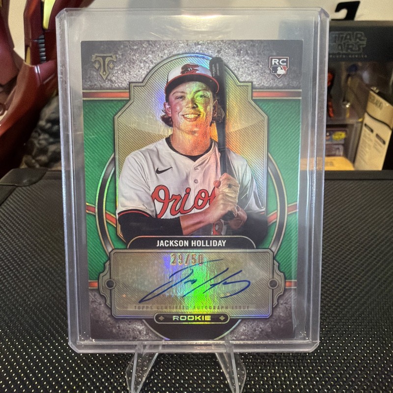 2024 JACKSON HOLLIDAY Topps Triple Threads #RA-JH RC Rookie Auto Green 29/50