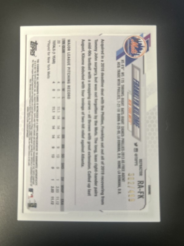 2021 Topps Chrome - Rookie Autographs Franklyn Kilome #RA-FK Refractor /499 gallery