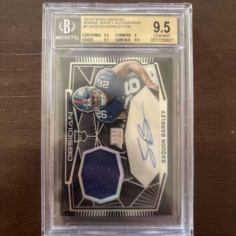 2018 Panini Obsidian SAQUON BARKLEY BGS 9.5 AUTO /100 RPA EAGLES/GIANTS
