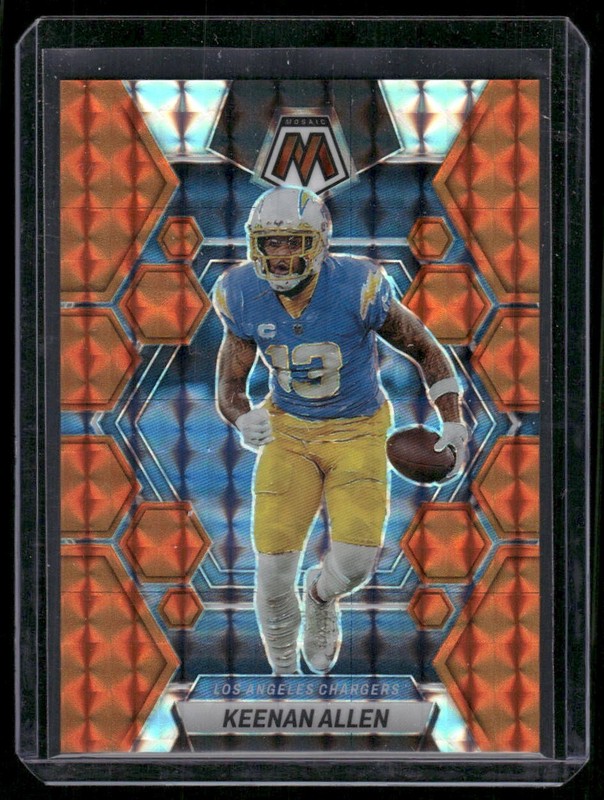 2023 Panini Mosaic #130 Keenan Allen Orange Mosaic #/199