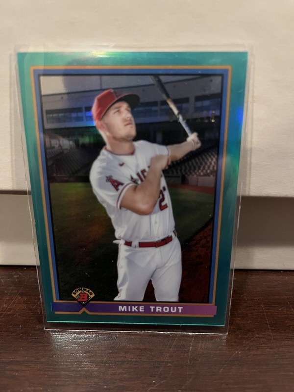 2021 Bowman 91B-MT Teal Mike Trout 046/125