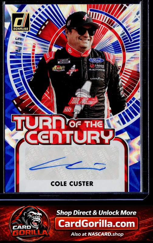 2026 Donruss Cole Custer Turn of the Century Signatures Blue Xplosion #/25