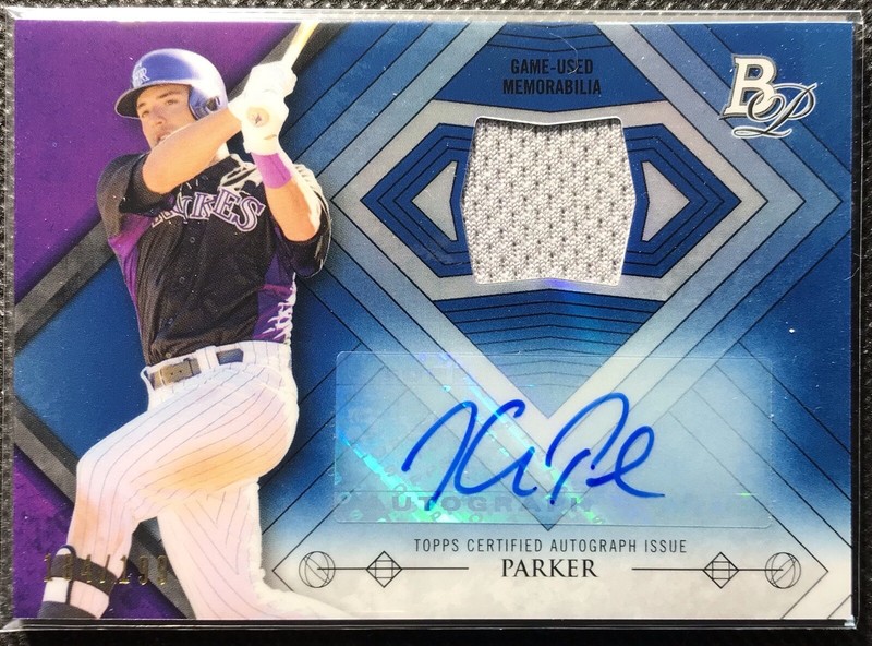 2014 Bowman Platinum Relic Autographs #ARKP Kyle Parker Jersey 184/199