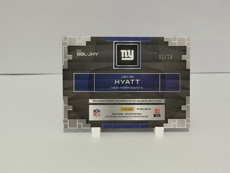 Panini 2023 Spectra Jalin Hyatt Giants Building Blocks Neon Orange Prizm 03/10 gallery