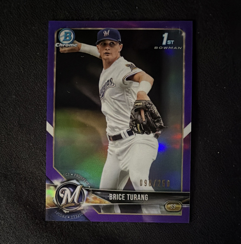 2018 Bowman Chrome Brice Turang Purple 090/250 Brewers