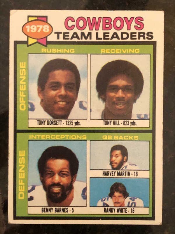 1979 Topps Dallas Cowboys Team Leaders Tony Dorsett HarveyMartin Randy White 469