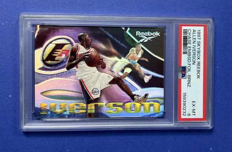 1997 Skybox Reebok Allen Iverson Chase Embsd Foil Brnz PSA 6 EX-MT