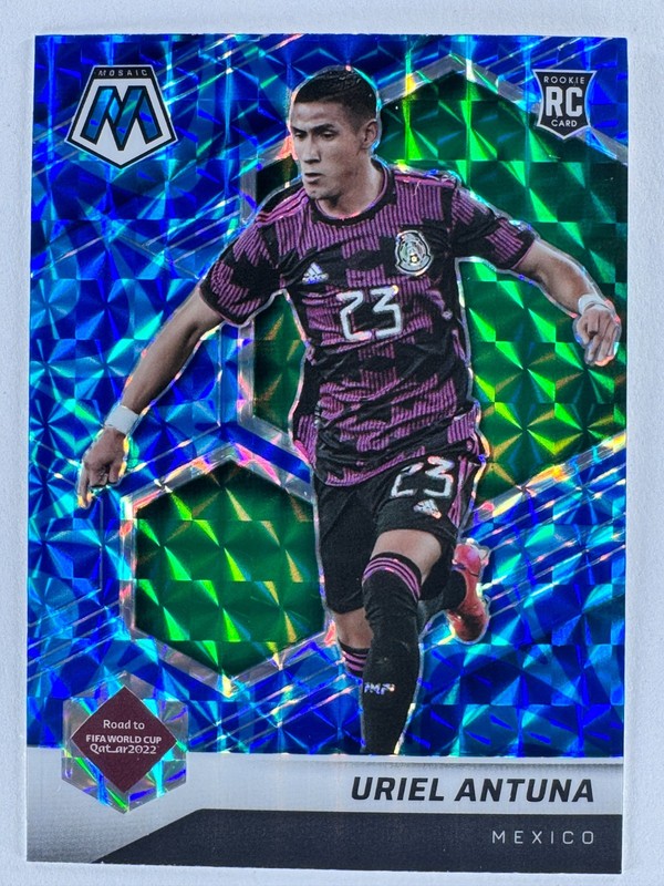 URIEL ANTUNA 2021-22 Mosaic World Cup #22 REACTIVE BLUE PRIZM Rookie RC Mexico