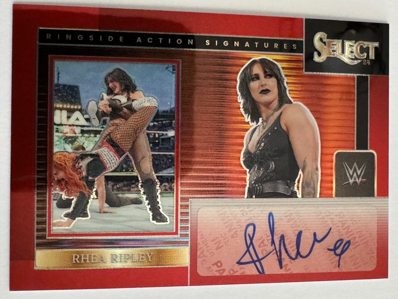 Rhea Ripley AUTO /99 🔥 2024 Panini Select WWE Ringside Action Red Prizm