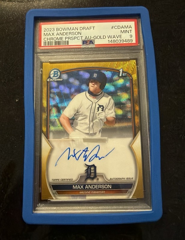 2023 Bowman Chrome Draft 1st Max Anderson Auto Gold Shimmer /50 Detroit Tigers