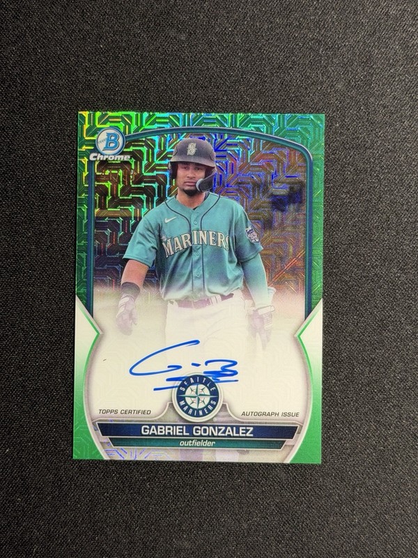 2023 Bowman Chrome Baseball Gabriel Gonzalez Green Auto /99