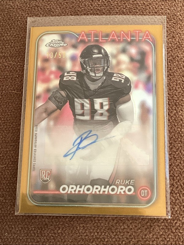2024 Topps Chrome – Rookie Autographs Ruke Orhorhoro Gold Refractor 13/50 AU, RC