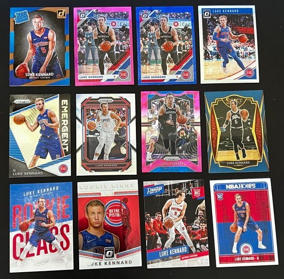 Luke Kennard (12) Card Lot 2017-18 Donruss Optic 18-20 Holo Pink Ice Blue Select