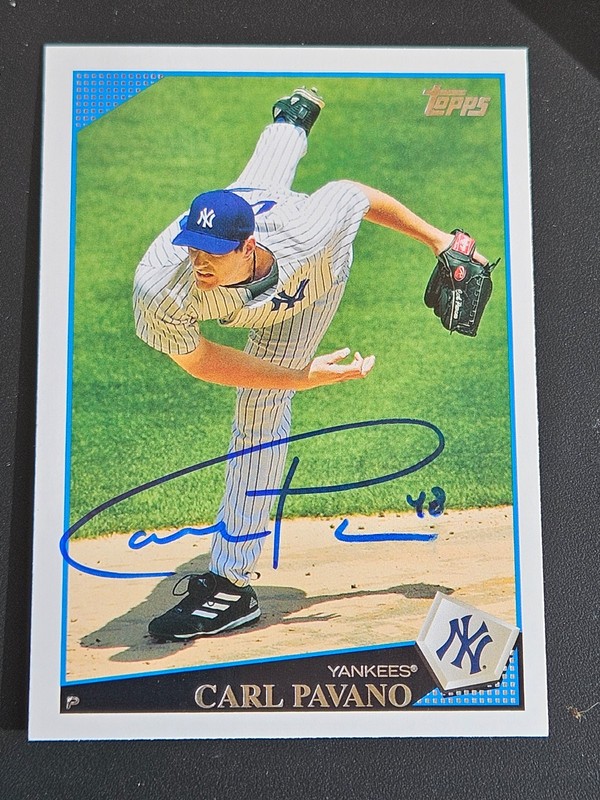 2009 topps CARL PAVANO Yankees In-Person Signed AUTO